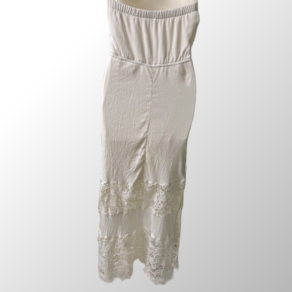 VANITY Cream Lace Halter Maxi Dress size small boho, coastal cowgirl - Picture 4 of 7
